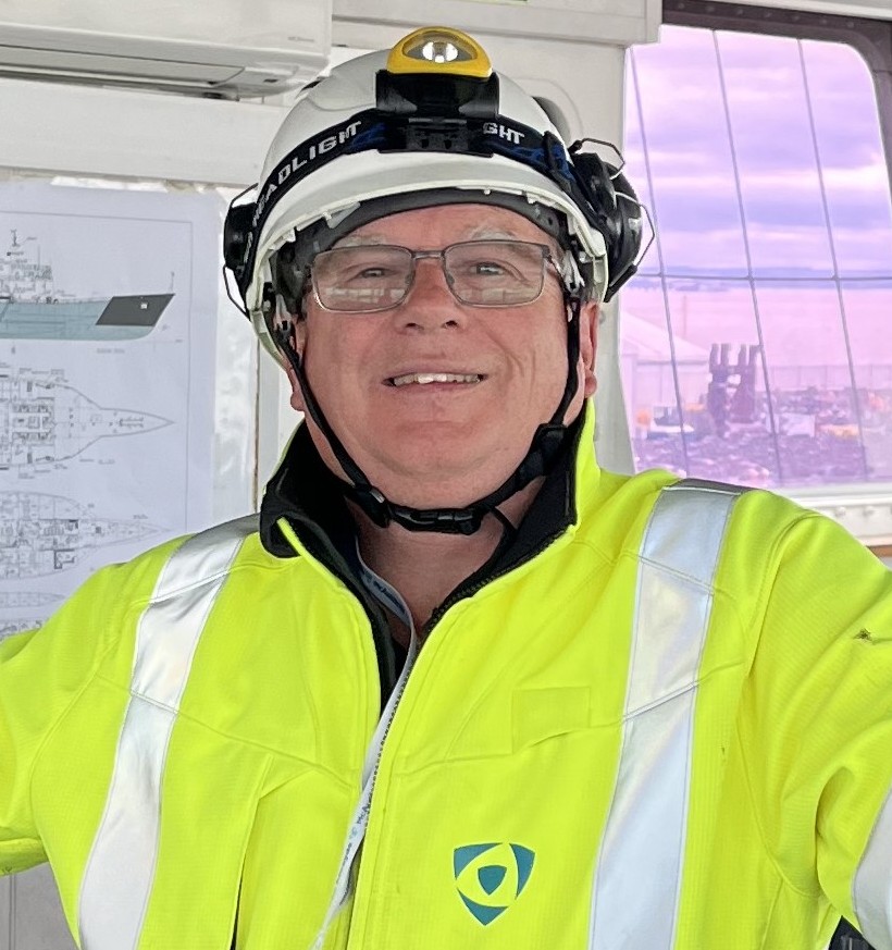Capt. Casson on the bridge