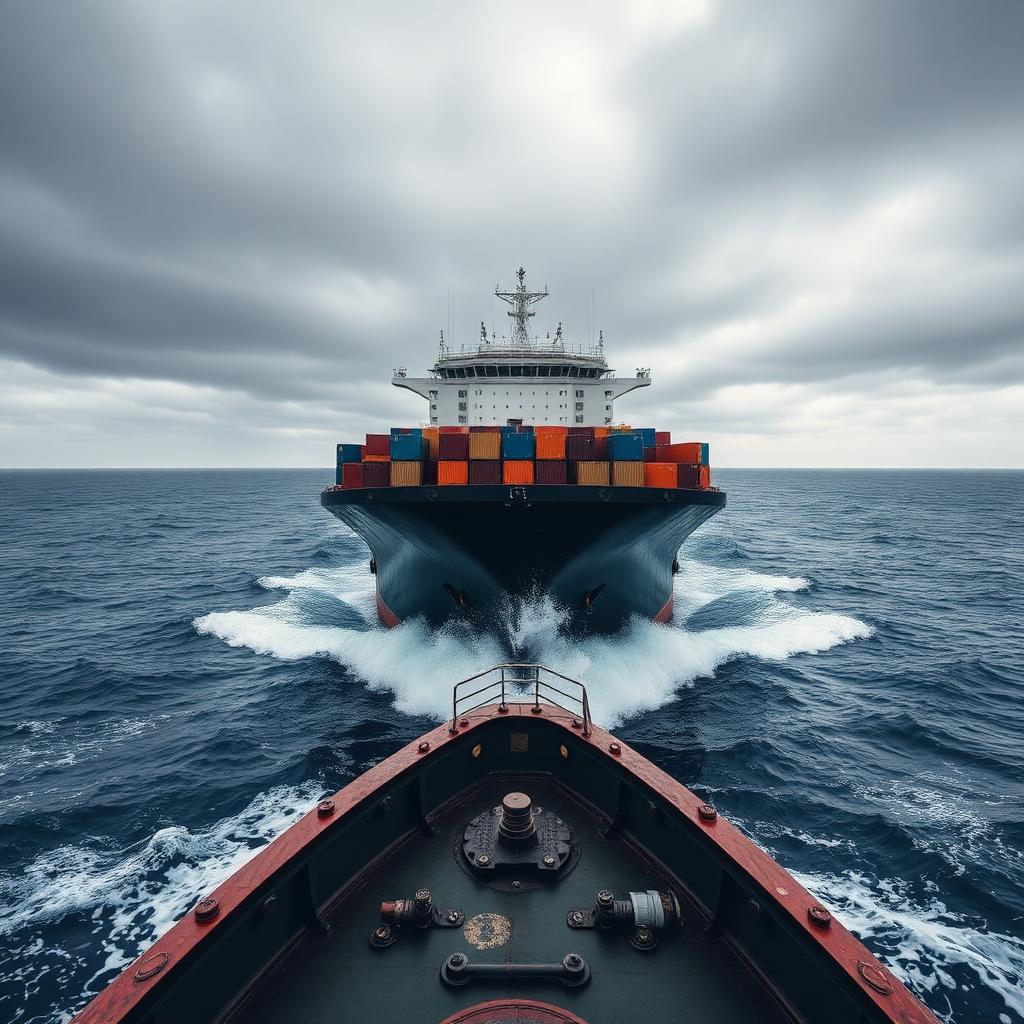 Commercial vessel under survey